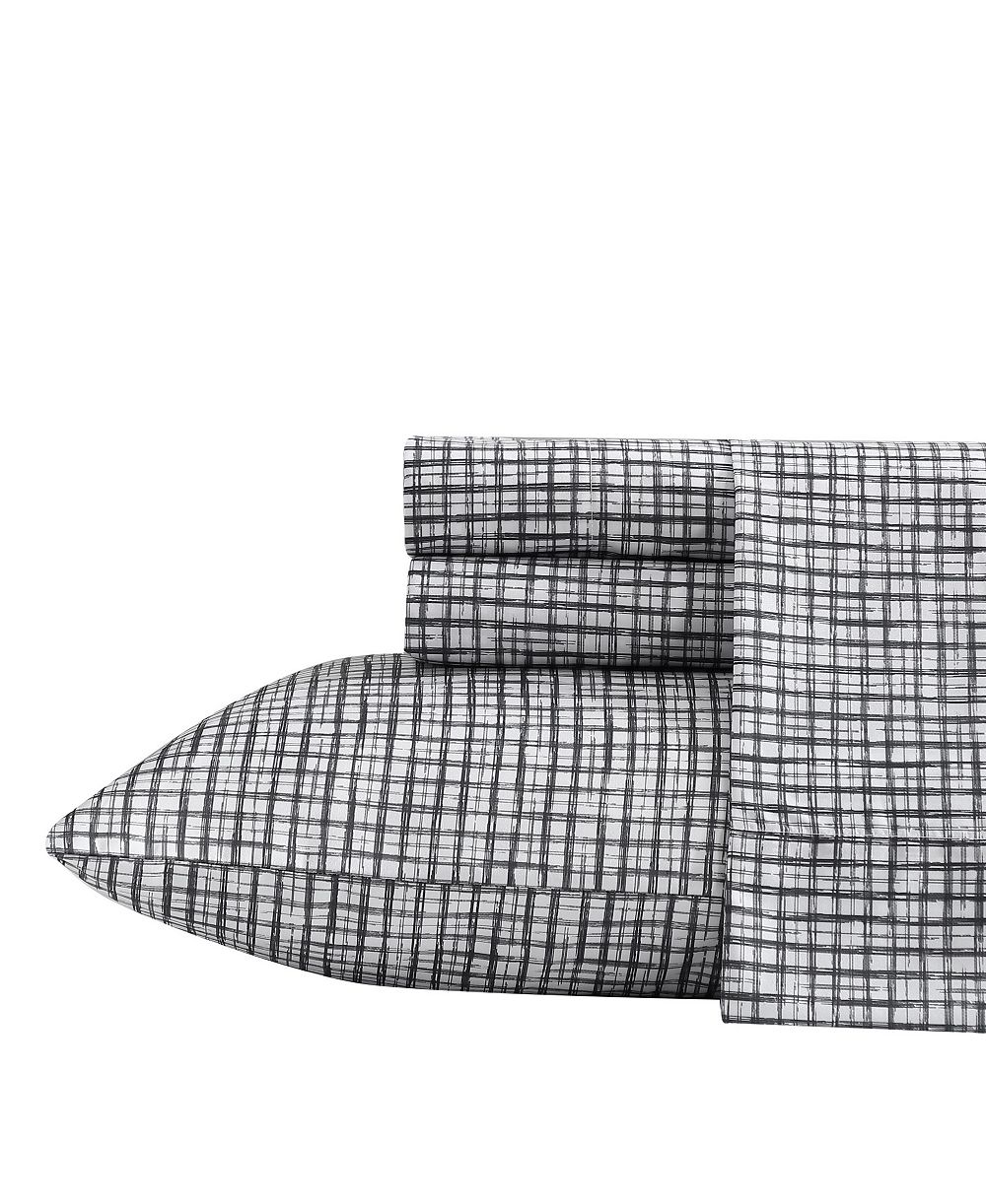 Комплект постельного белья Kenneth Cole New York Sketchy Check Microfiber, 4-Pc., Queen