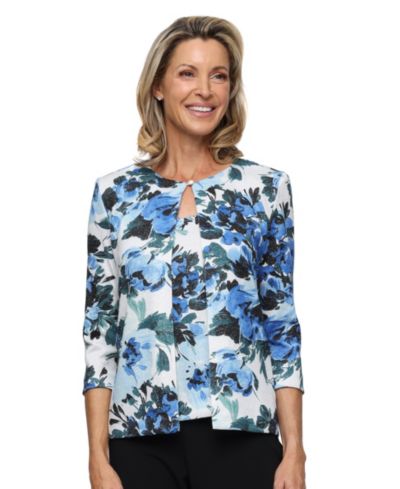 Alex Evenings Women's Printed Sleeveless Tank Top & Jacket, 2-Piece Set
