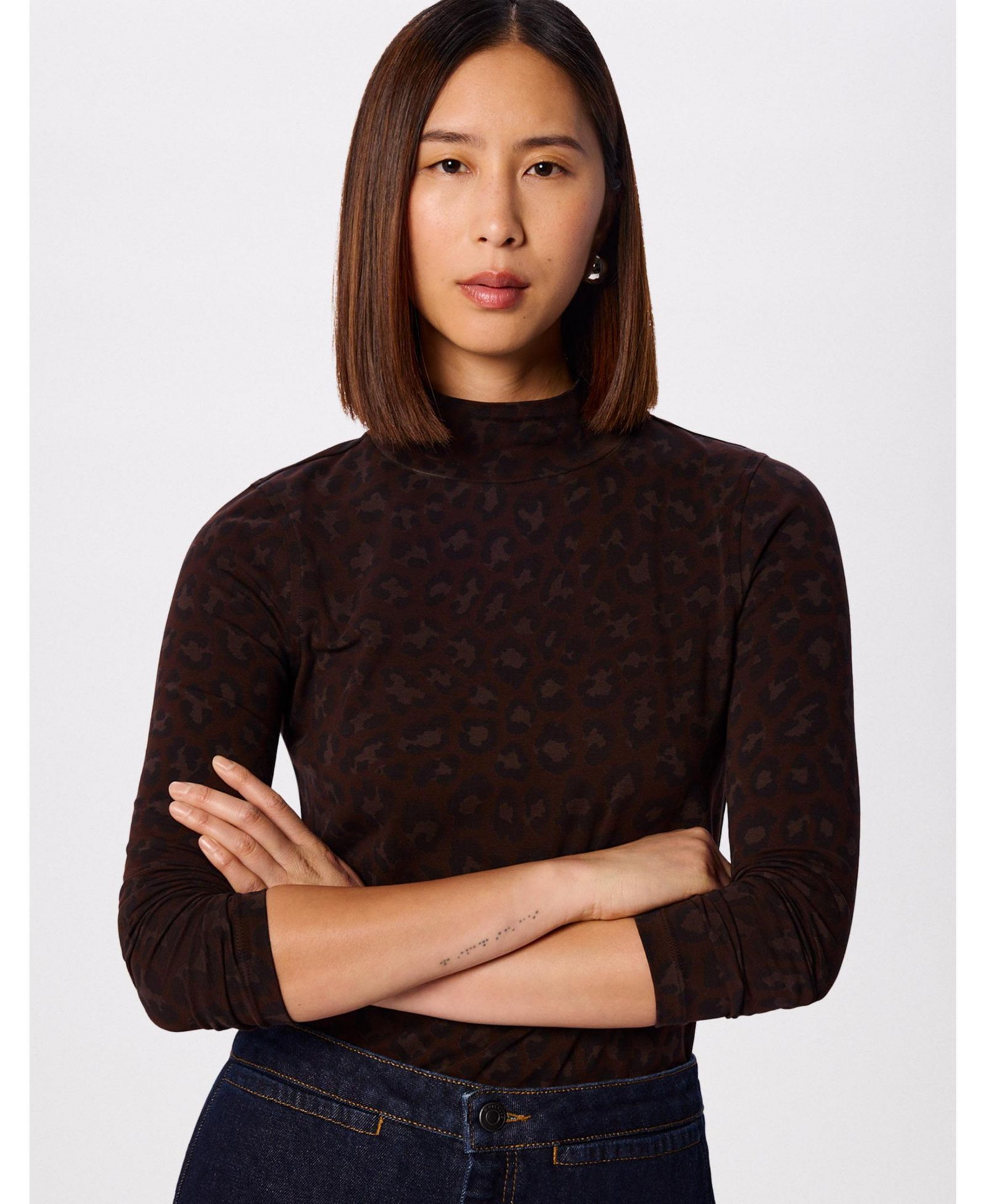 Whistles Women's Animal Roll Neck Top