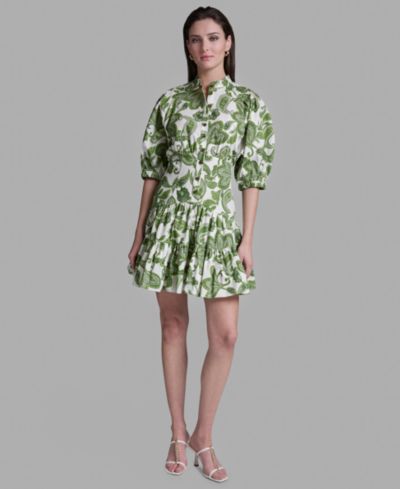 Женское платье BCBG с принтом пейсли и пышными рукавами