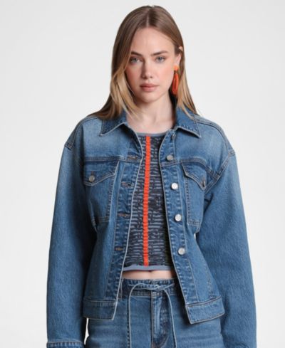 Avec Les Filles Women's Back Cinch Denim Jacket