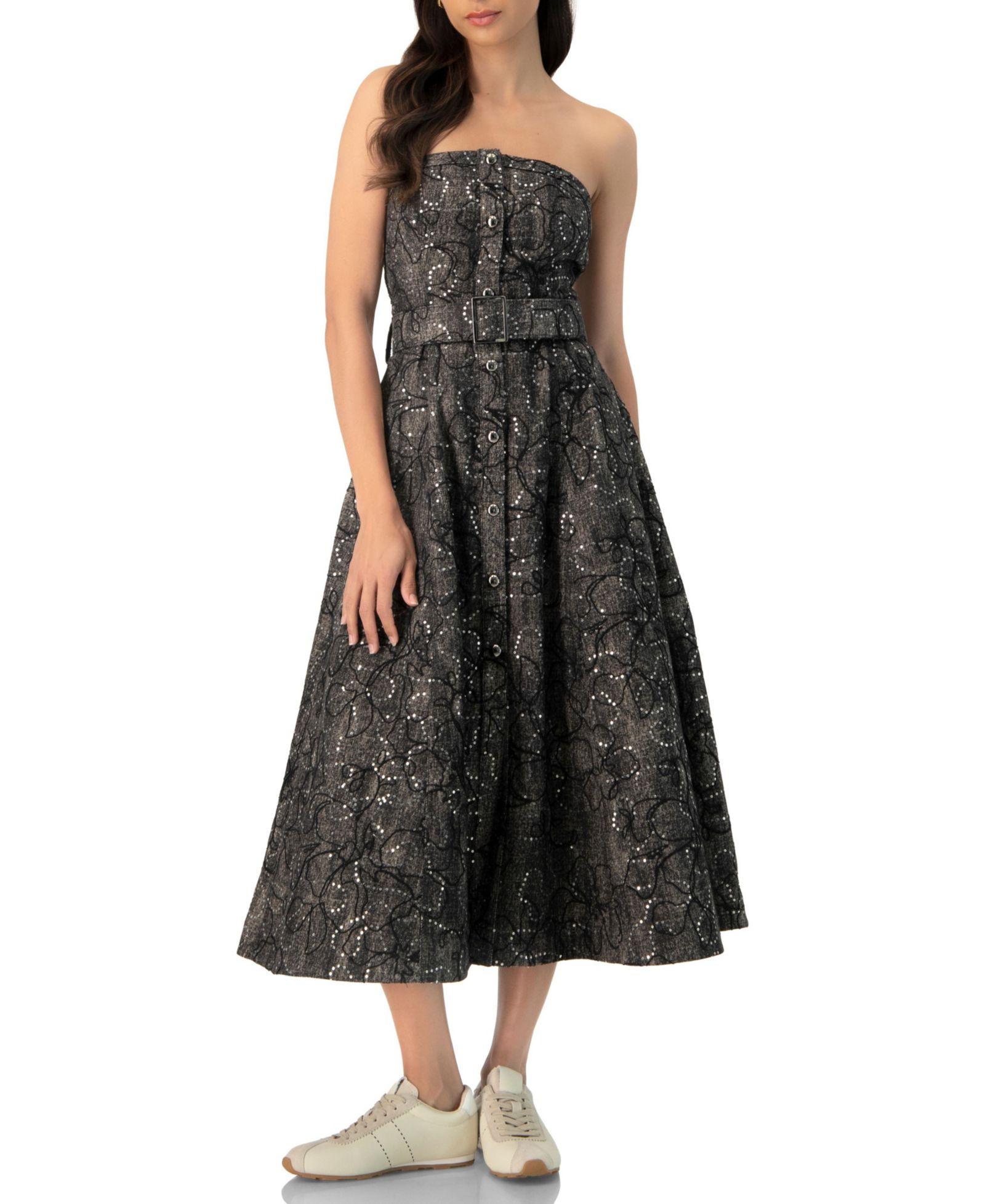Женское платье Ivonne Fantasy Denim Midi Strapless