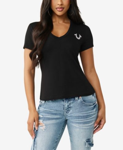 Женская футболка True Religion Crystal Buddha V-Neck