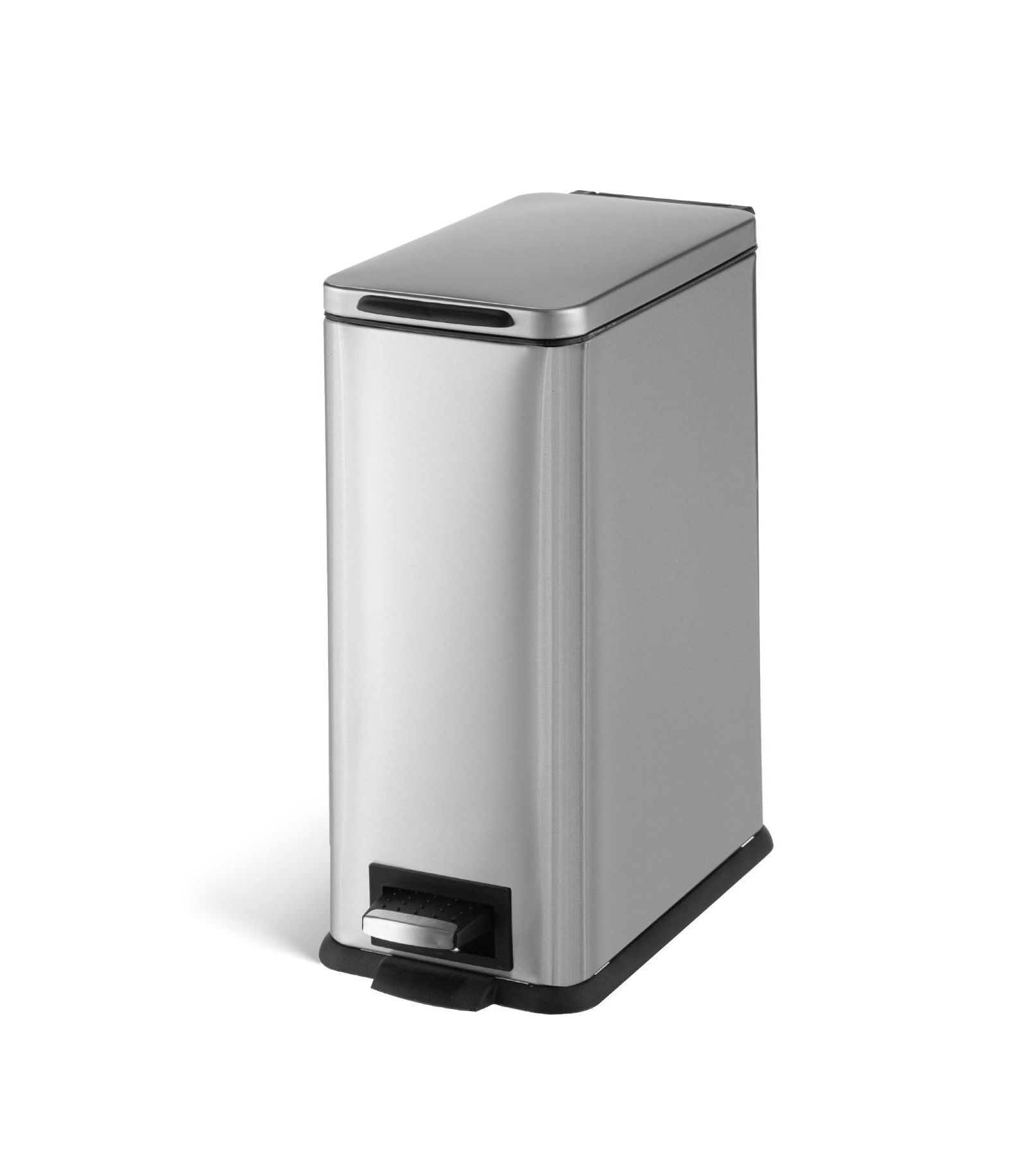 Мусорное ведро Home Zone Living 3 Gallon Slim Stainless Steel с мягким закрытием и съемным вкладышем