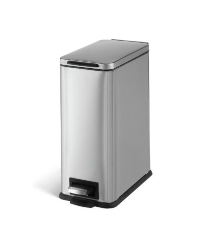 Мусорное ведро Home Zone Living 3 Gallon Slim Stainless Steel с мягким закрытием и съемным вкладышем