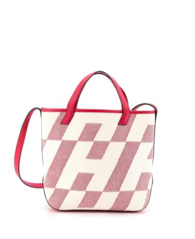 Pre-Owned HERMÉS 27 Cabas H en Biais Tote Canvas with Leather