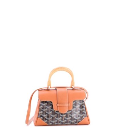 Pre-Owned Goyard Mini Saigon Top Handle Bag Coated Canvas with Leather