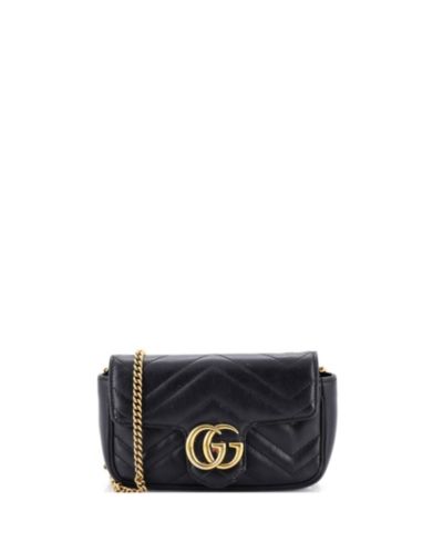 Pre-Owned сумка Gucci Super Mini GG Marmont Flap Matelasse из кожи