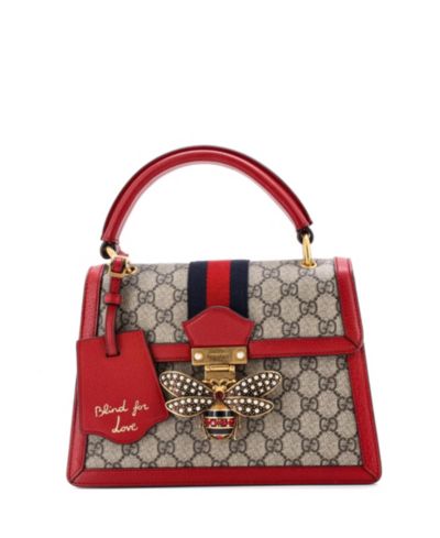 Сумка Gucci Small Queen Margaret Top Handle, GG Coated Canvas с кожаными вставками, б/у