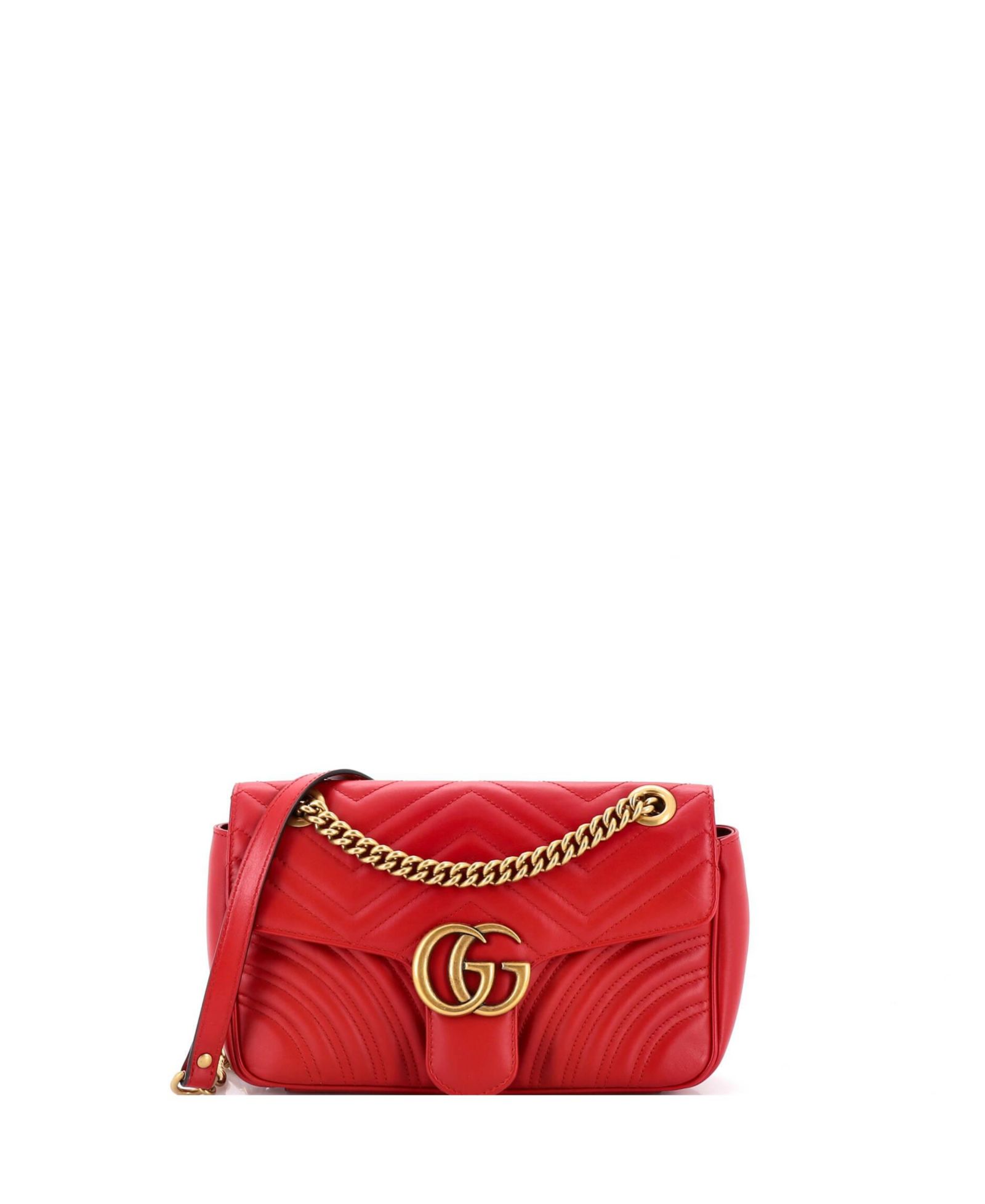 Pre-Owned Gucci Small GG Marmont Flap Bag Matelasse Leather