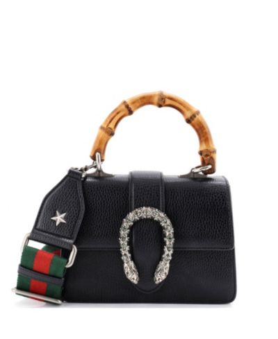 Сумка Pre-Owned Gucci Mini Dionysus Bamboo Top Handle Leather