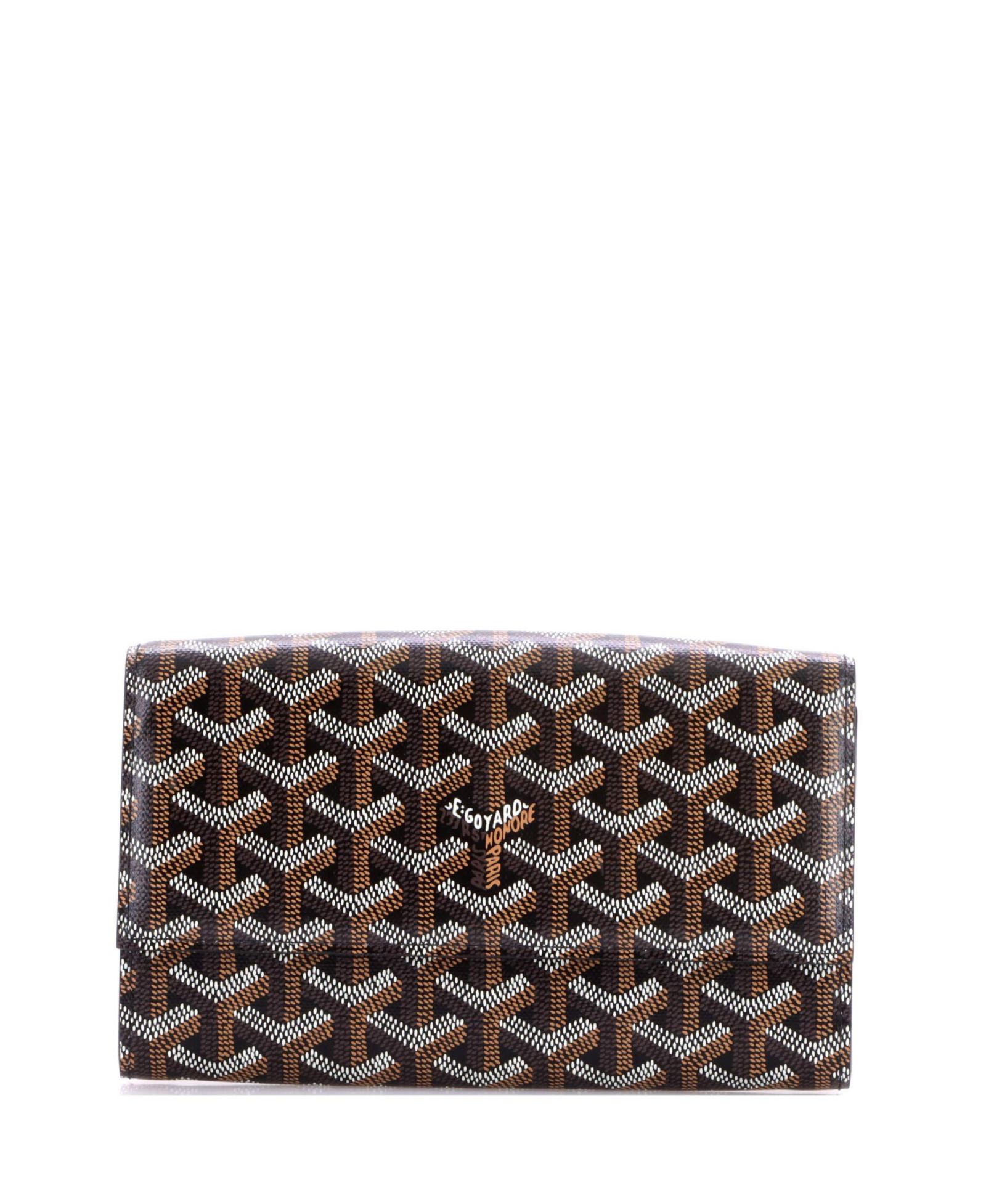 Подержанный кожаный кошелёк Goyard Varenne Continental с ремешком