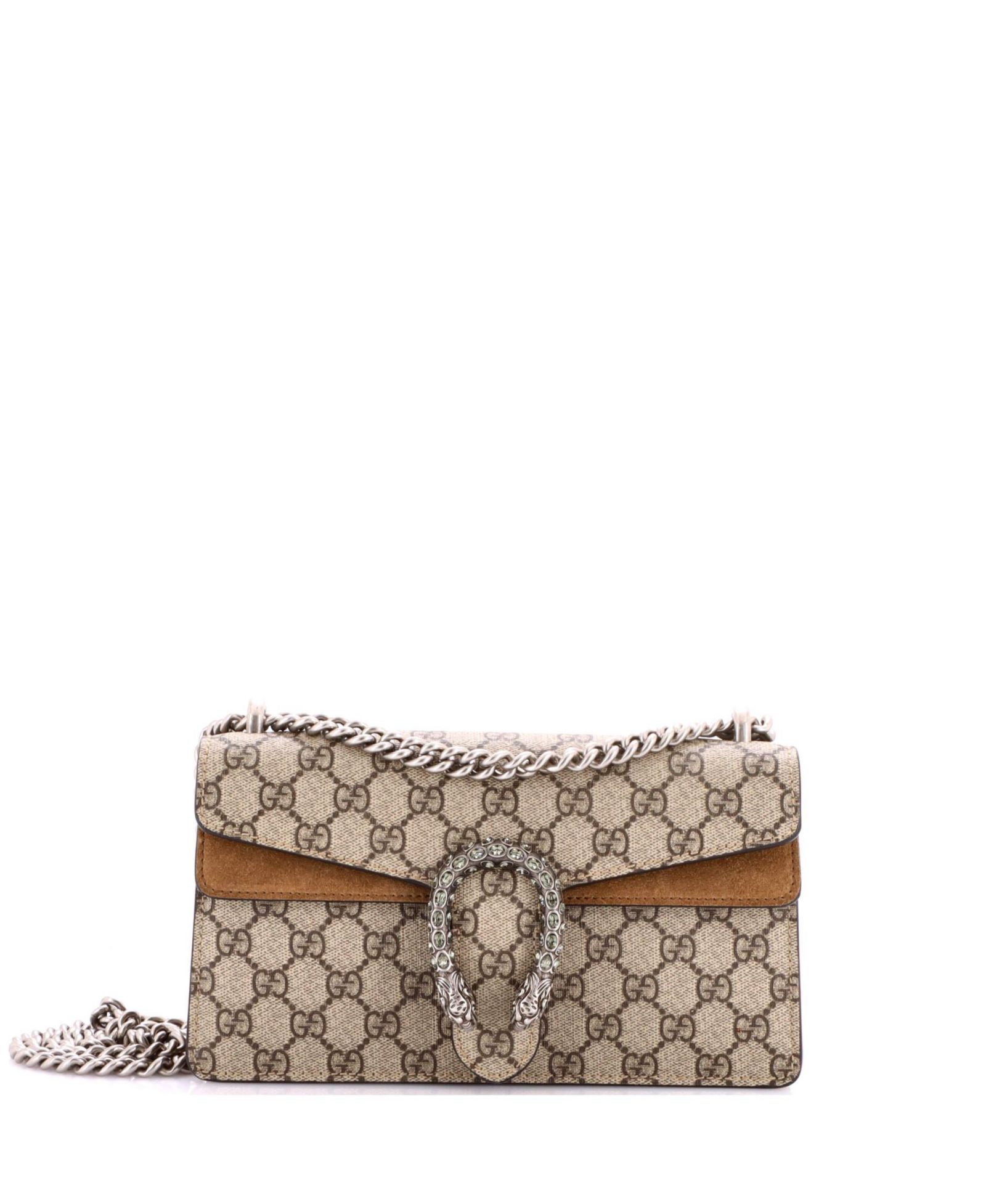 Сумка Gucci Dionysus Small GG Coated Canvas с отделкой кристаллами (Pre-Owned)