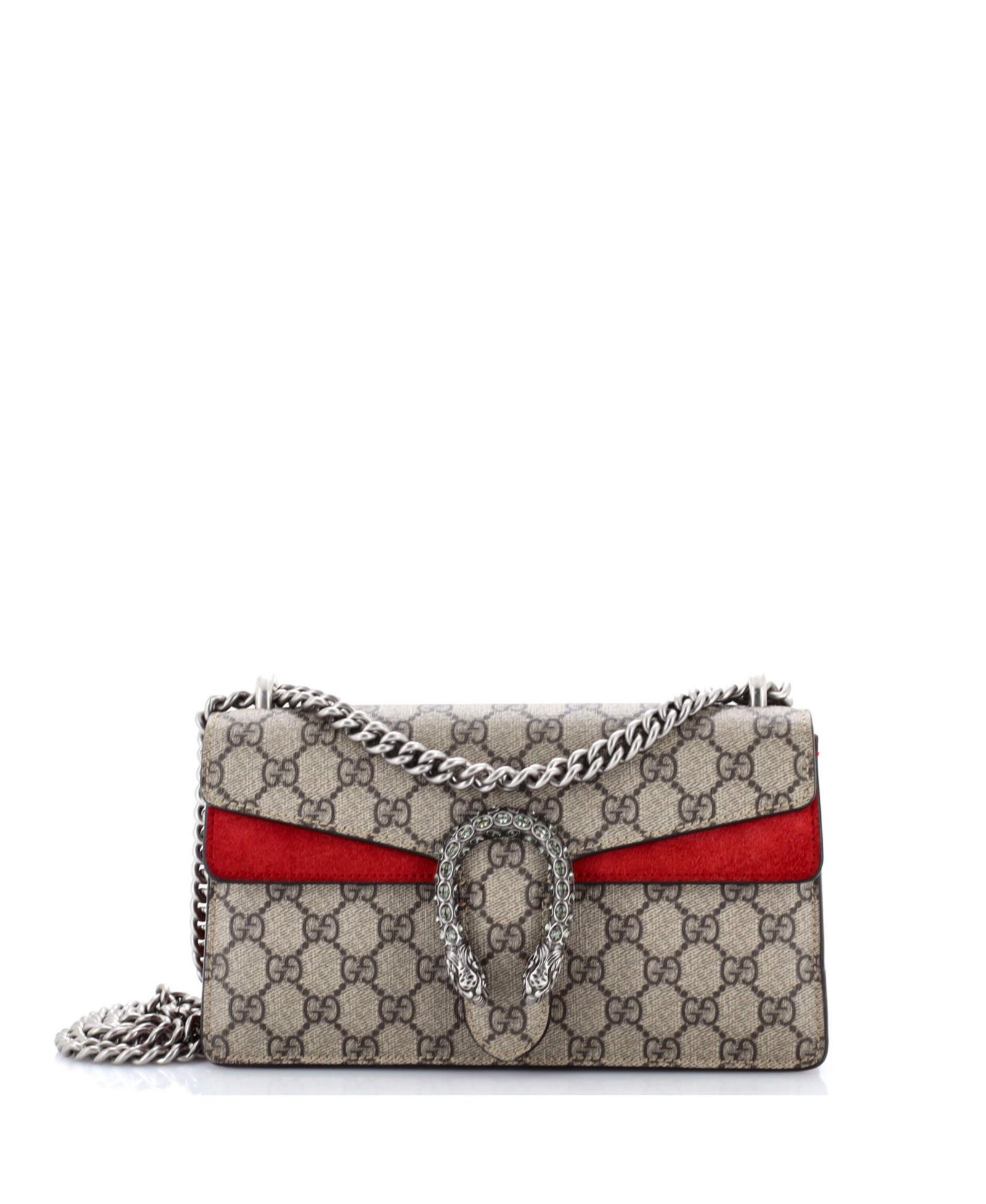 Pre-Owned Gucci Small Dionysus Bag GG Coated Canvas with Crystal Embellished Metal
