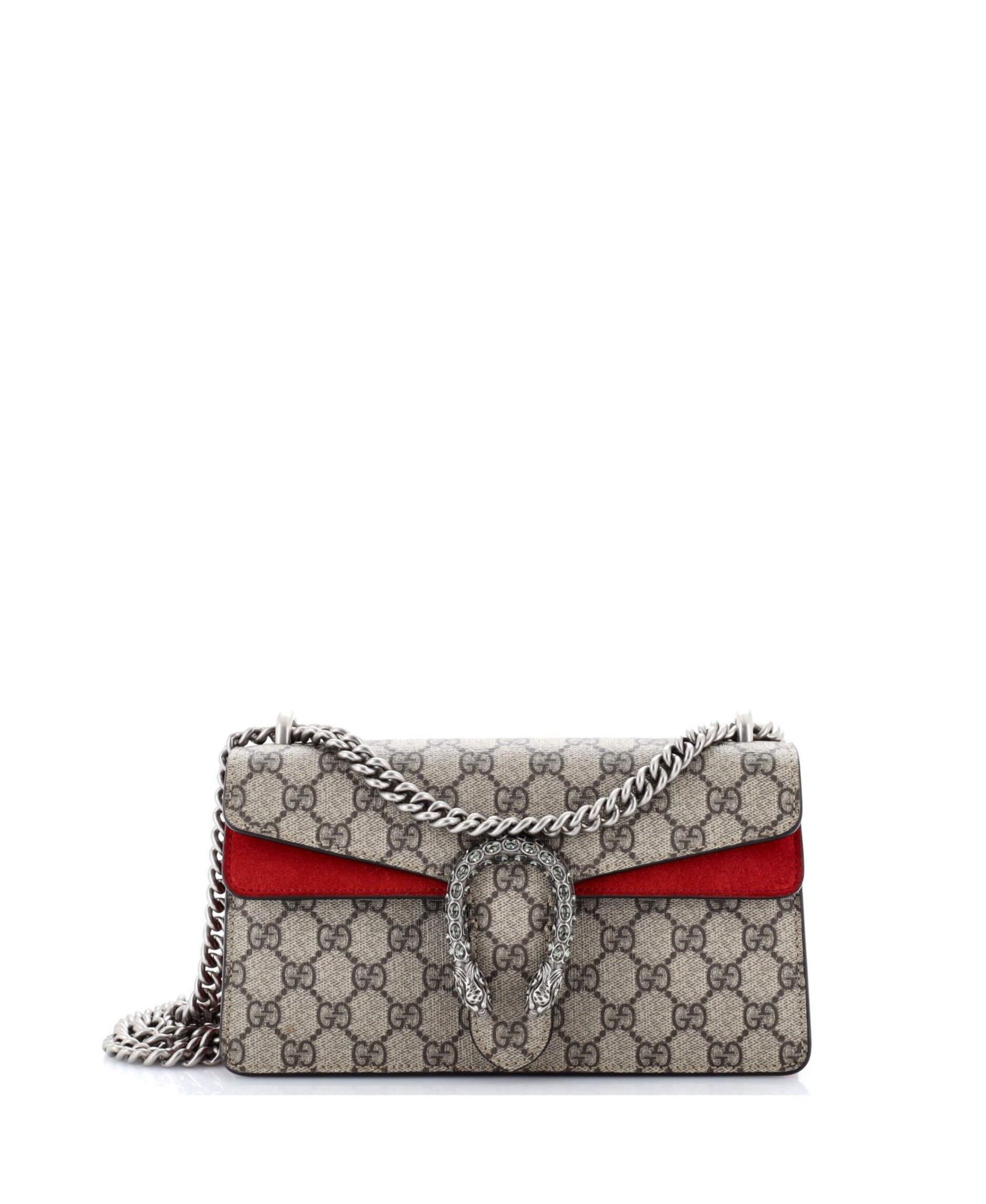 Сумка Pre-Owned Gucci Small Dionysus GG Coated Canvas с кристаллами