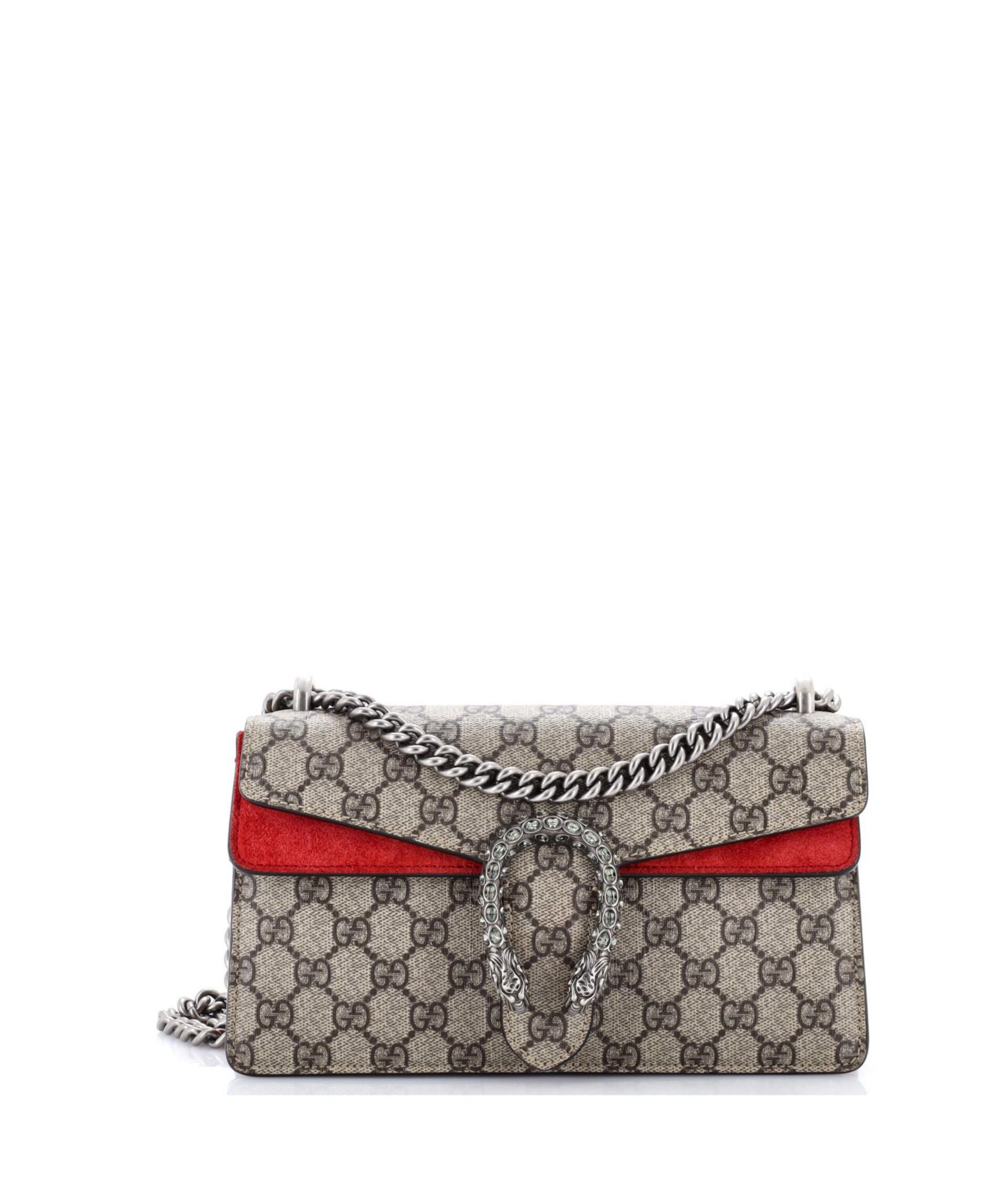 Pre-Owned Gucci Small Dionysus Bag GG Coated Canvas with Crystal Embellished Metal