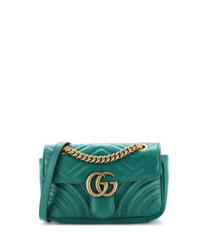 Pre-Owned Gucci Mini GG Marmont Flap Bag Matelasse Leather