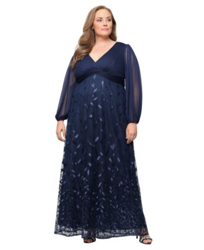 Вечернее платье Plus Alex Evenings с вышивкой и V-образным вырезом