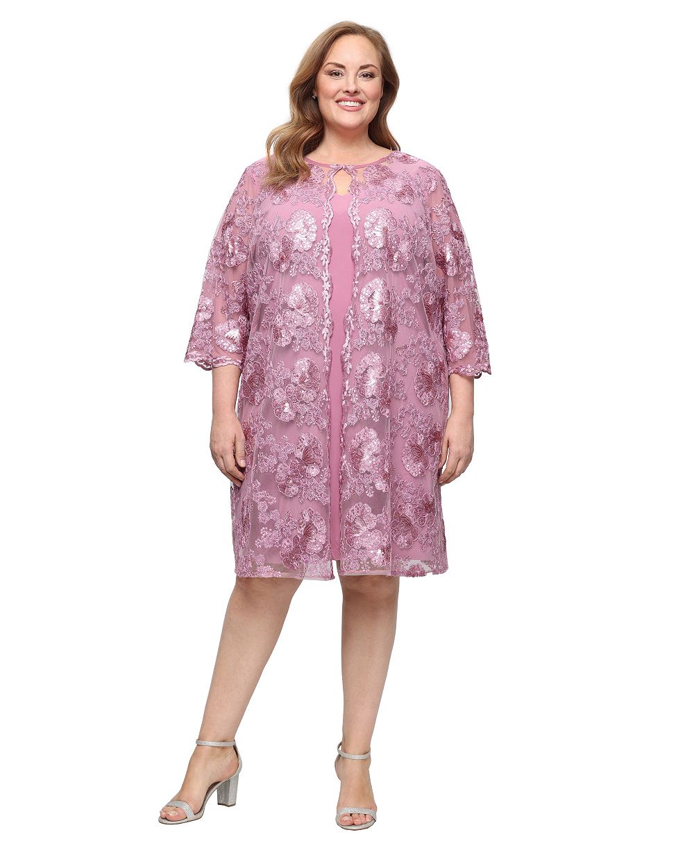 Alex Evenings Plus Size миди-платье с вырезом Scoop Neck