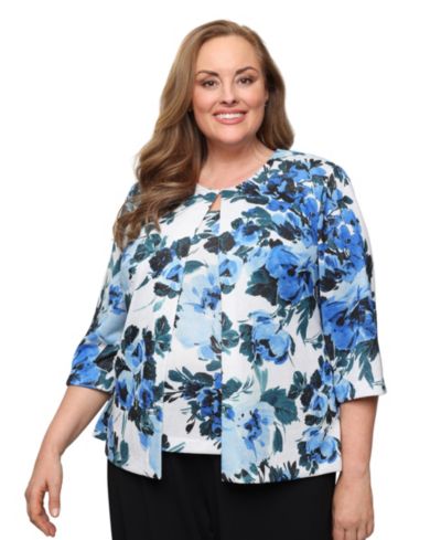 Alex Evenings Plus Size Комплект из жакета с рукавом 3/4 и топа с круглым вырезом, 2 предмета