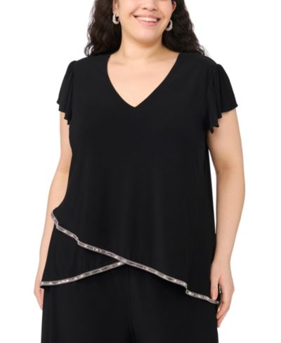 Женский топ MSK Plus Size V-Neck Short-Sleeve