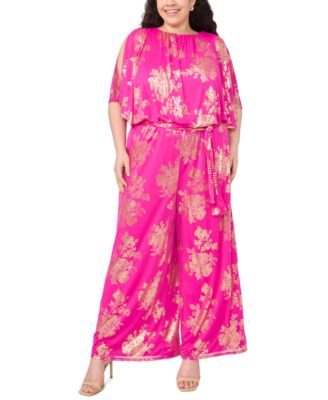 Комбинезон MSK Plus Size из полиэстера с отделкой стразами