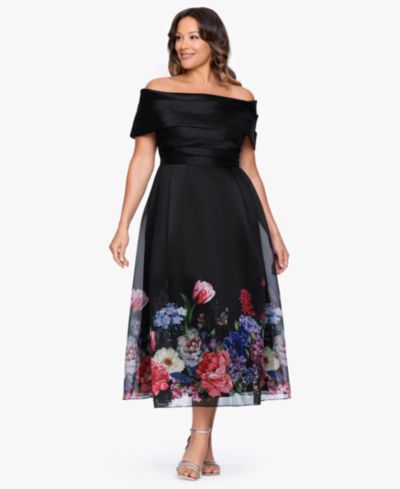 Betsy & Adam Женское платье миди Plus Size