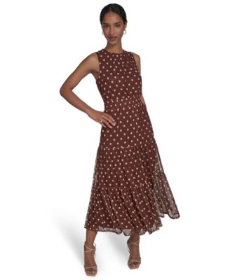 Женское миди-платье Jessica Howard Petite Sleeveless Jewel Neck Tiered