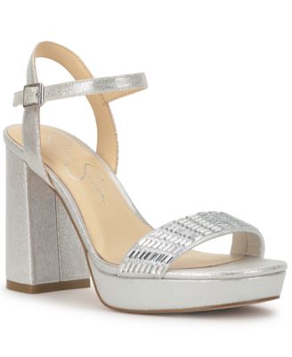 Jessica Simpson Women's Skilia Platform Block Heel Rhinestone Sandals
