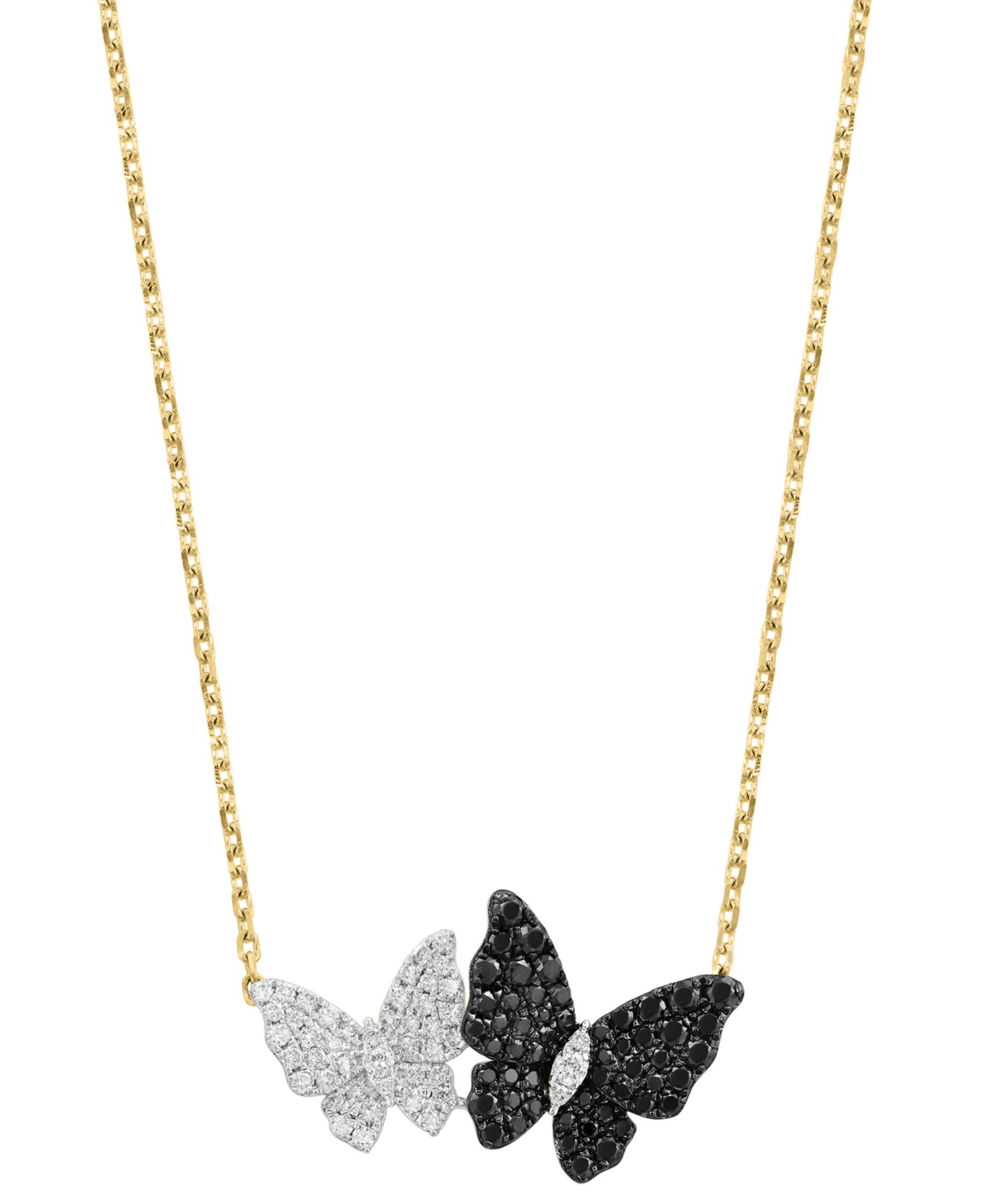 Колье EFFY Collection с белыми и черными бриллиантами в 14k желтом золоте