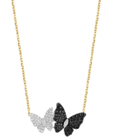 Колье EFFY Collection с белыми и черными бриллиантами в 14k желтом золоте