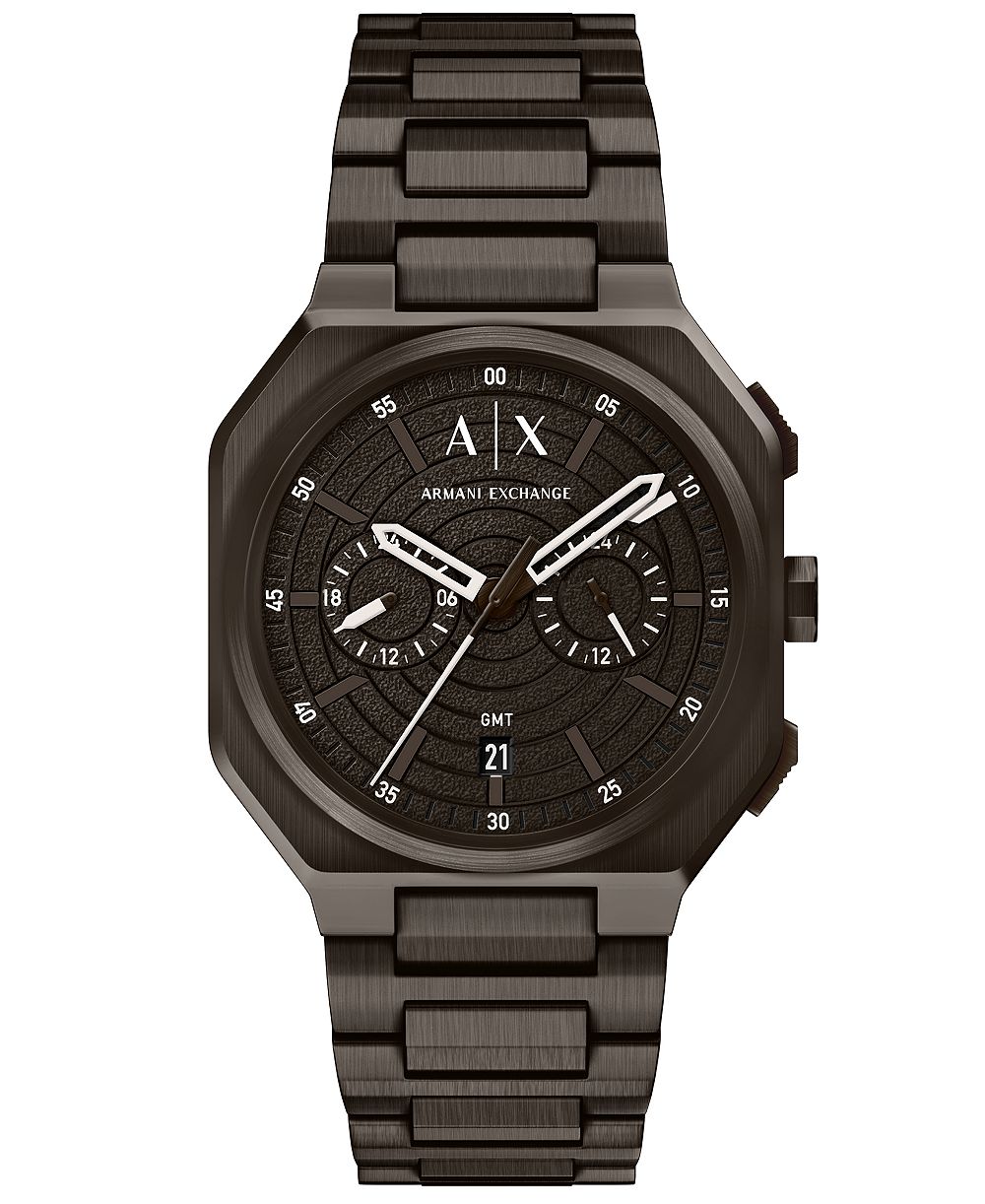 Armani Exchange Men's Quartz Dual Time Brown Stainless Steel Watch 40mm