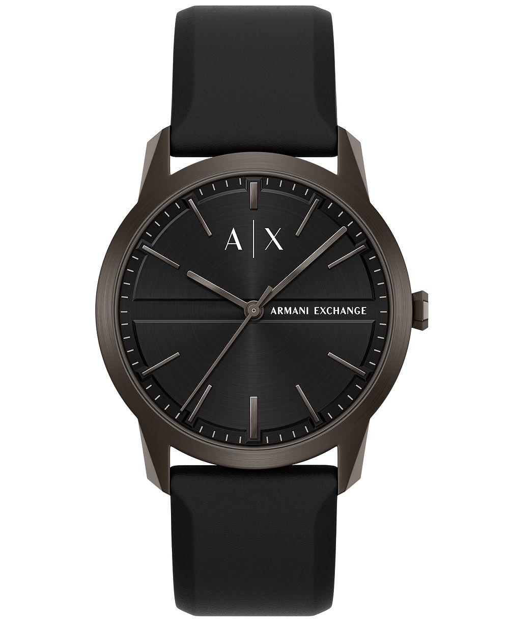 Armani Exchange Men's Quartz Three Hand Black Silicone Watch 42mm