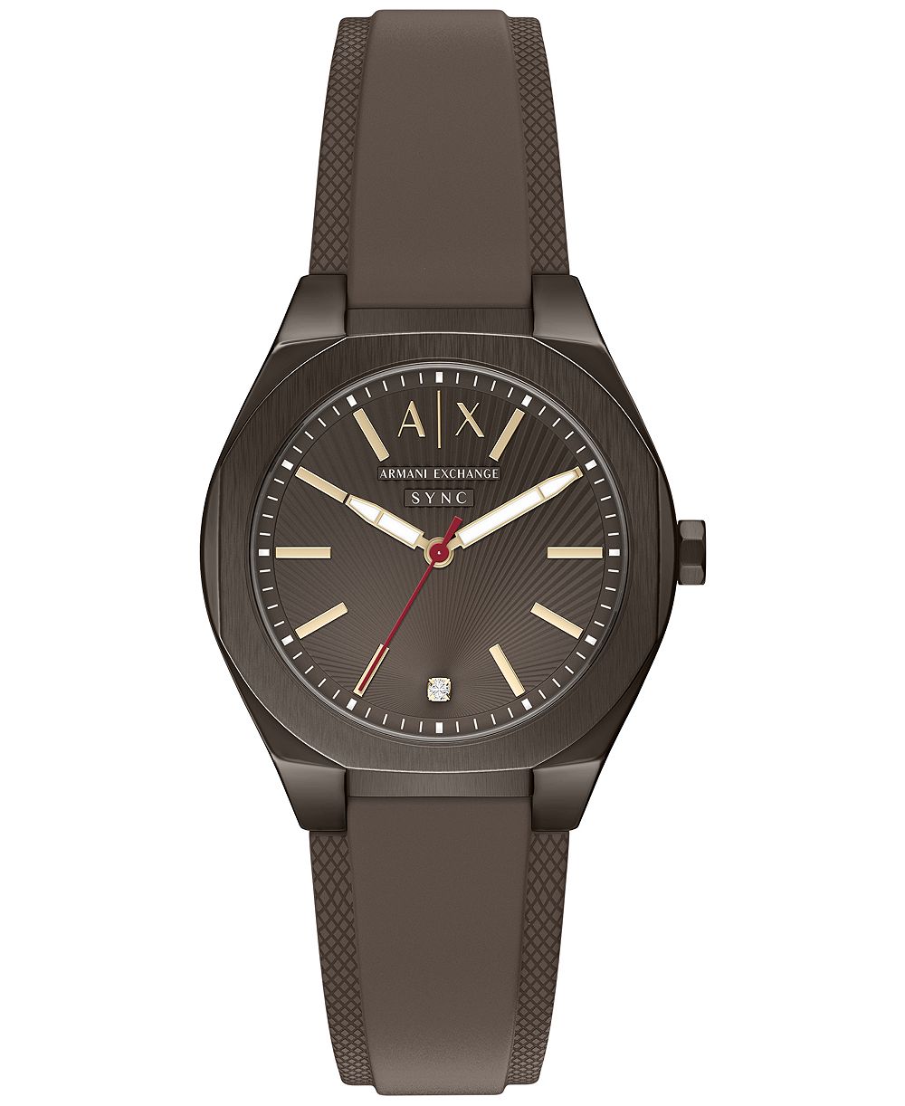 Женские часы Armani Exchange Sync Quartz Three Hand Brown Silicone 36mm