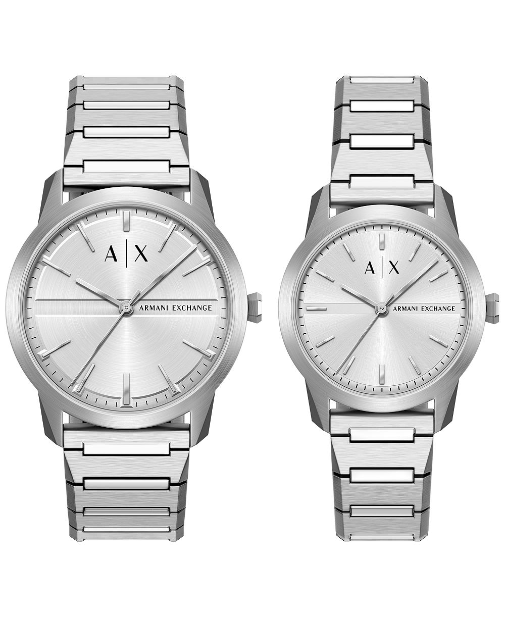 Armani Exchange Мужские кварцевые часы Three Hand Silver Stainless Steel 42mm