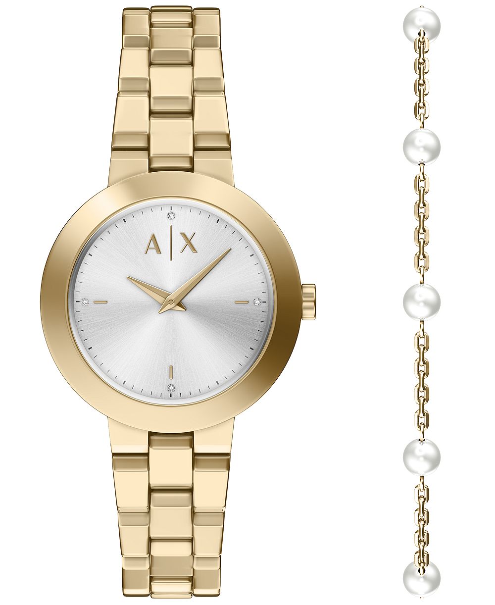 Armani Exchange Women's Quartz Two Hand Gold Stainless Steel Watch 36mm