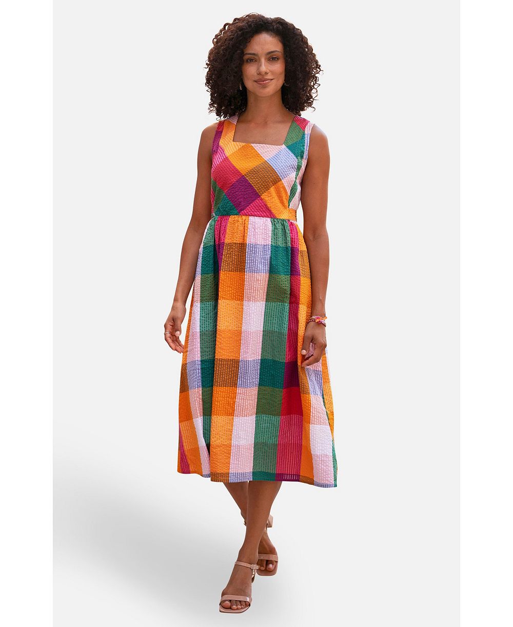 Женское миди-платье Yumi Seersucker Cotton Sun Dress