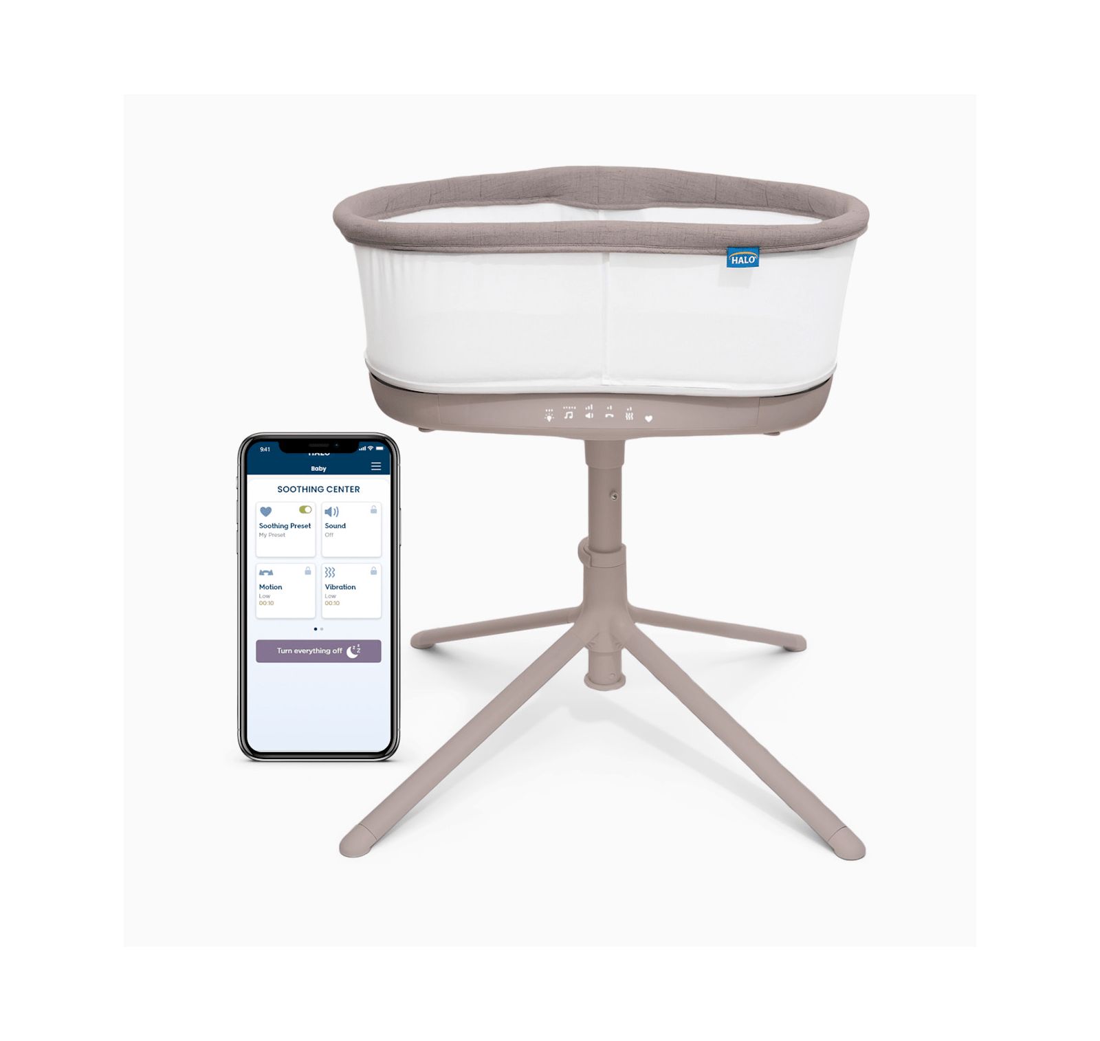 HALO Детская колыбель BassiNest Connected Swivel Sleeper 3.0