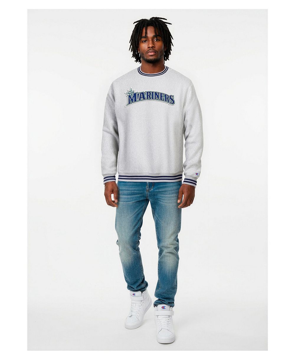 Champion Men's Heather Gray Seattle Mariners Reverse Weave Sweatshirt