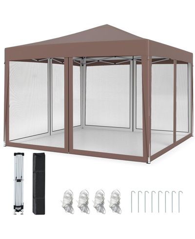Mecale pop-up шатер 10x10 ft с сетчатой подкладкой, мгновенная установка