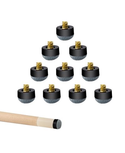 GSE Games & Sports Expert 10 Pieces 13mm Hard Pool Cue Tips, Billiard Pool Cue Stick Screw-on Tips Replacement