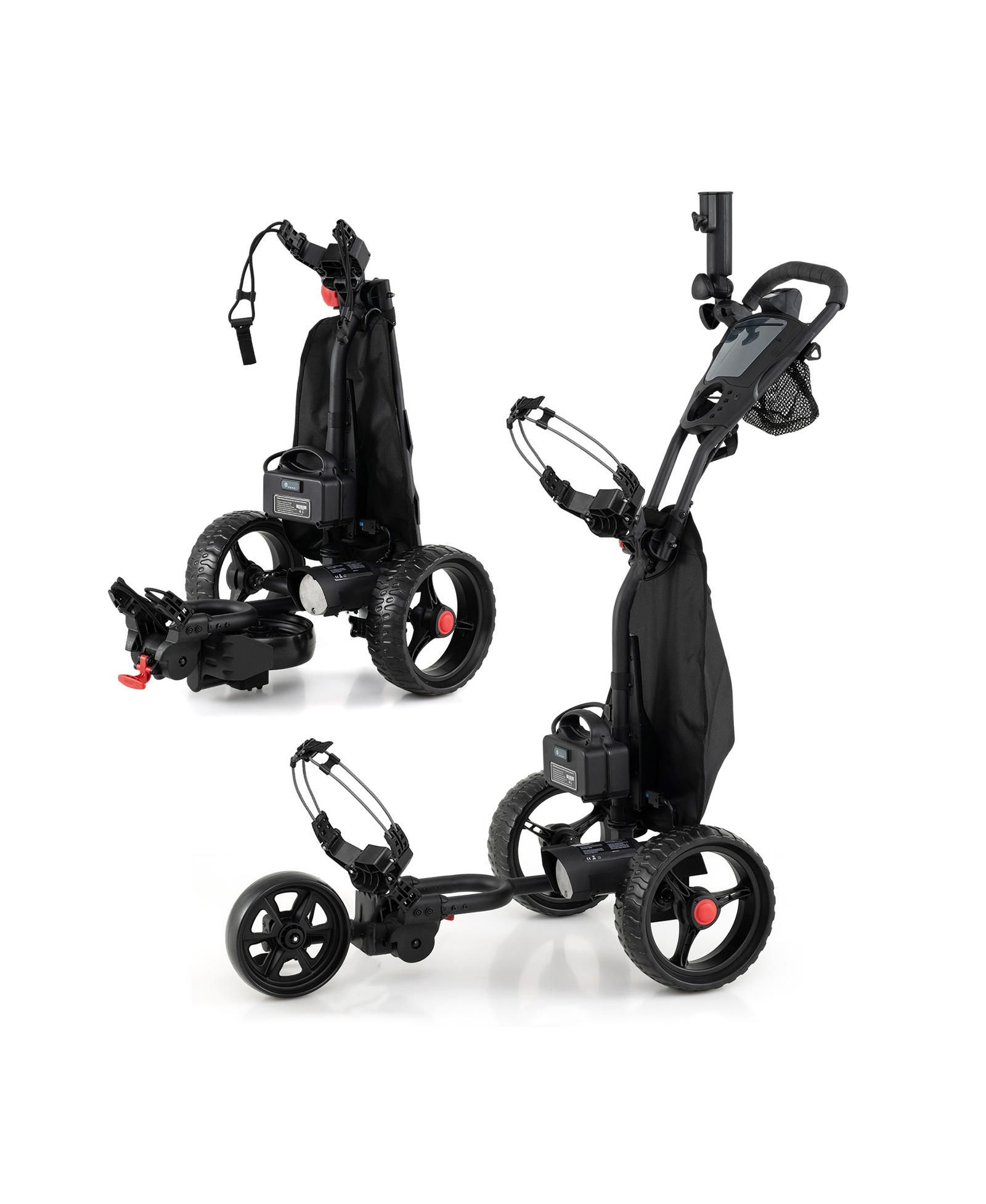 Mecale 3-Wheel Golf Push Cart with Adjustable Handle, 9 Speed Settings