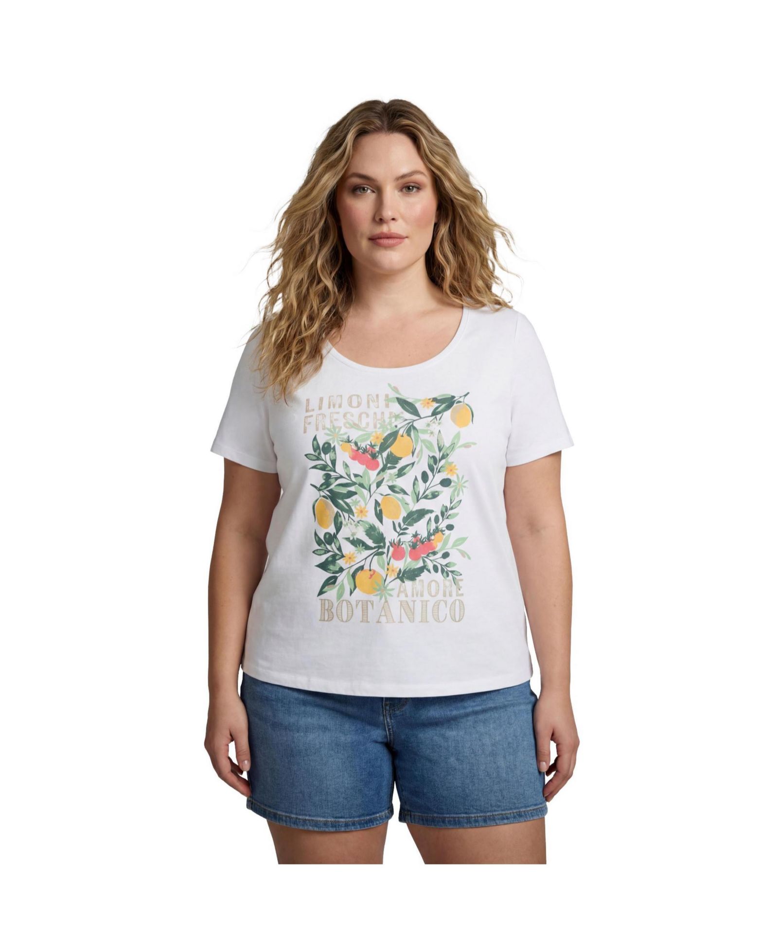 AVENUE Women's Plus Size Scoop Neck Tee Graphic