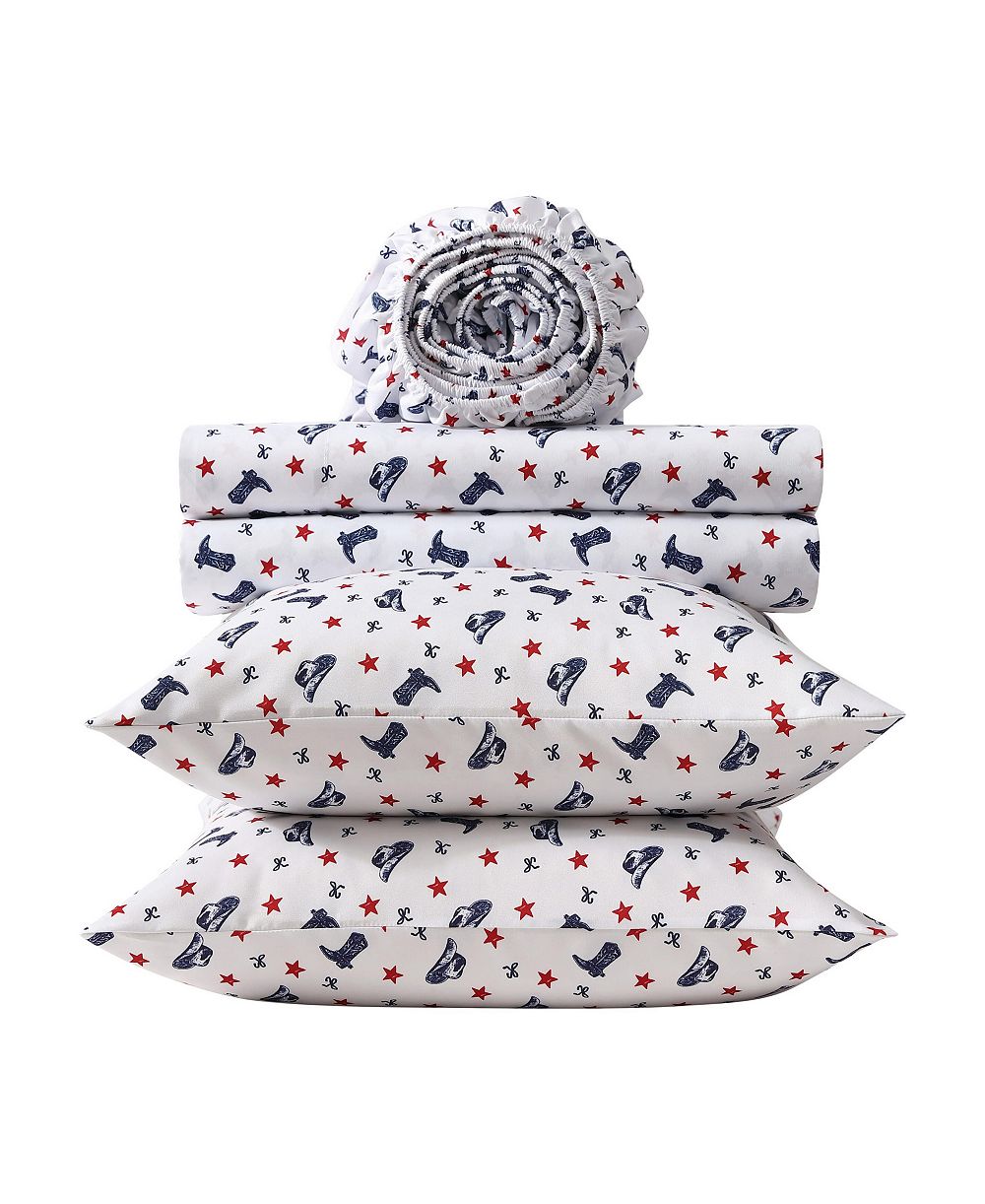 Wrangler комплект из 4 простыней Microfiber Bow Stars, Queen
