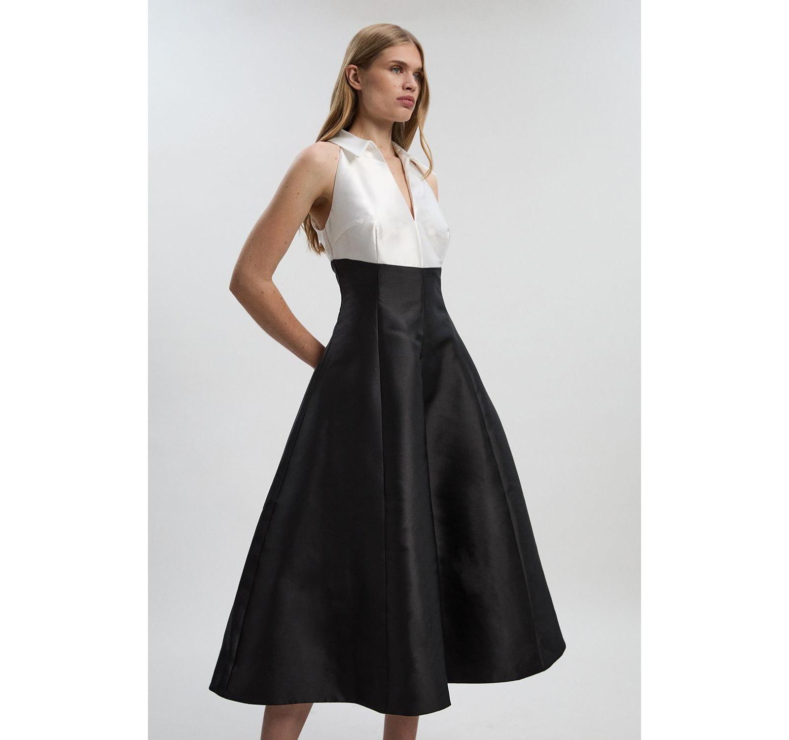 Женское платье из твиля Karen Millen с контрастным отделкой