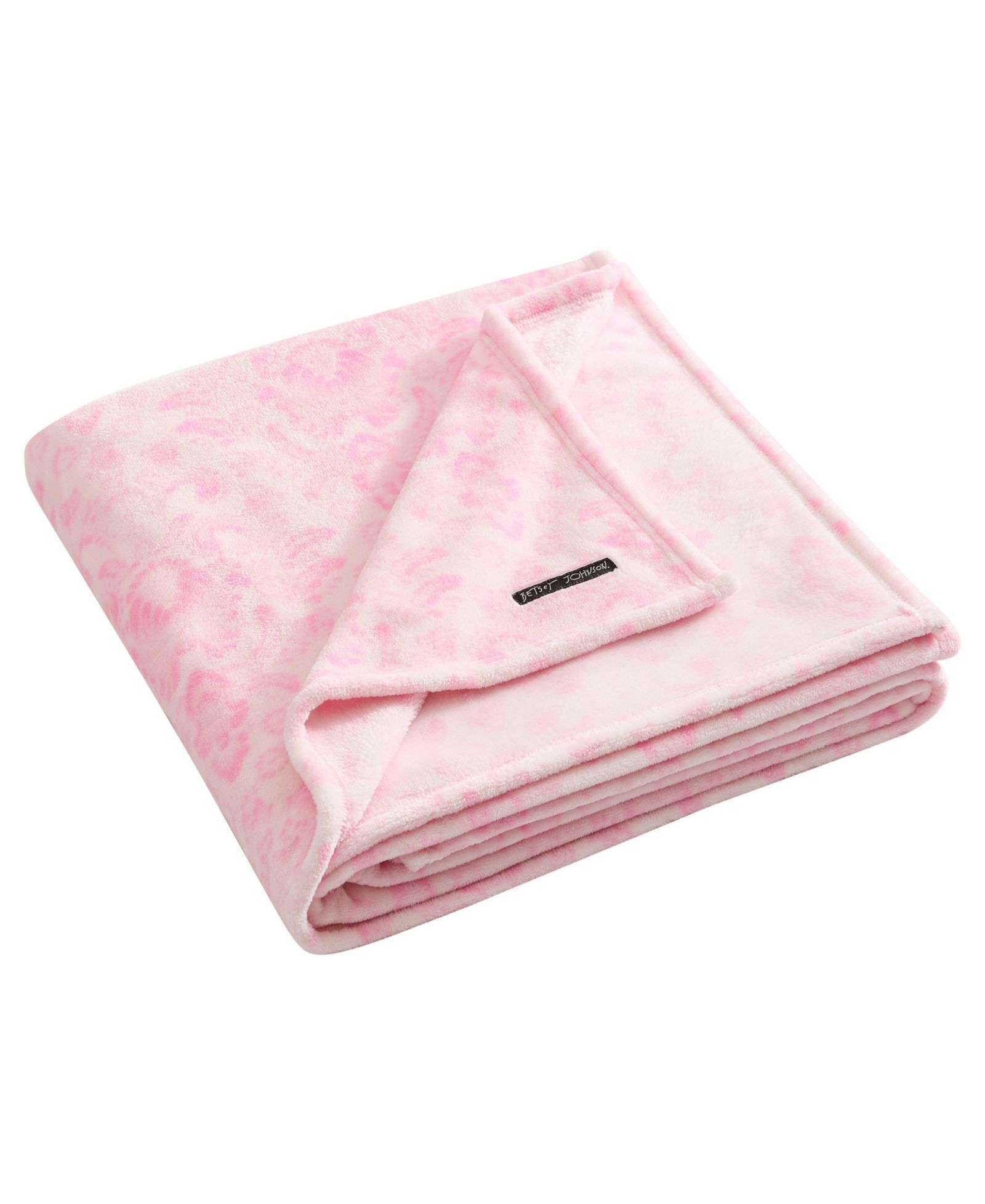 Betsey Johnson Betsey Damask Printed Plush Throw, 70" X 50"