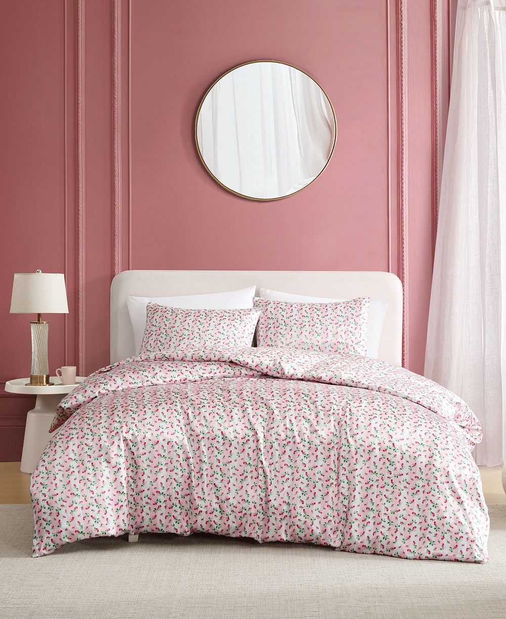 Комплект из 3 предметов Betsey Johnson Rose Stripe Satin Duvet Cover, King
