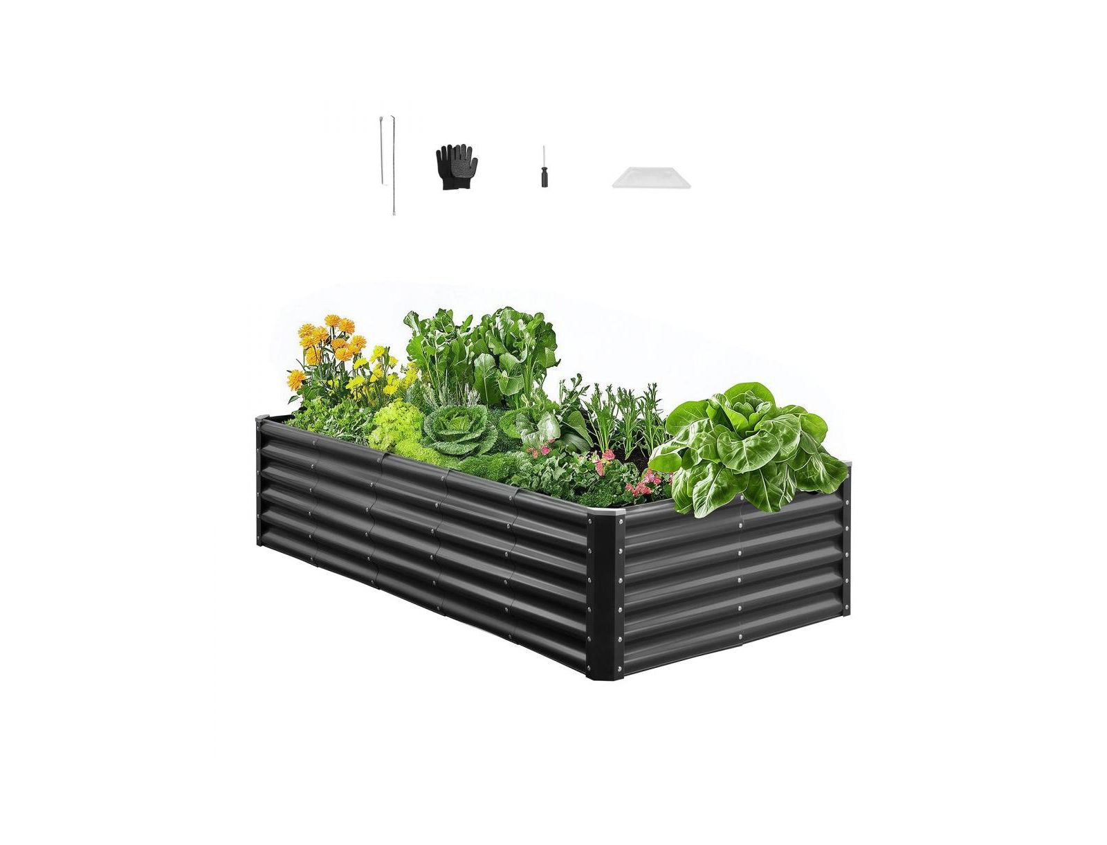 Slickblue 6x3x1.4 ft Galvanized Metal Raised Garden Bed