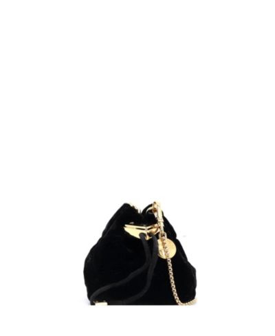 Вельветовая сумка-ведро Prada Mini Triangle Logo с завязками, б/у