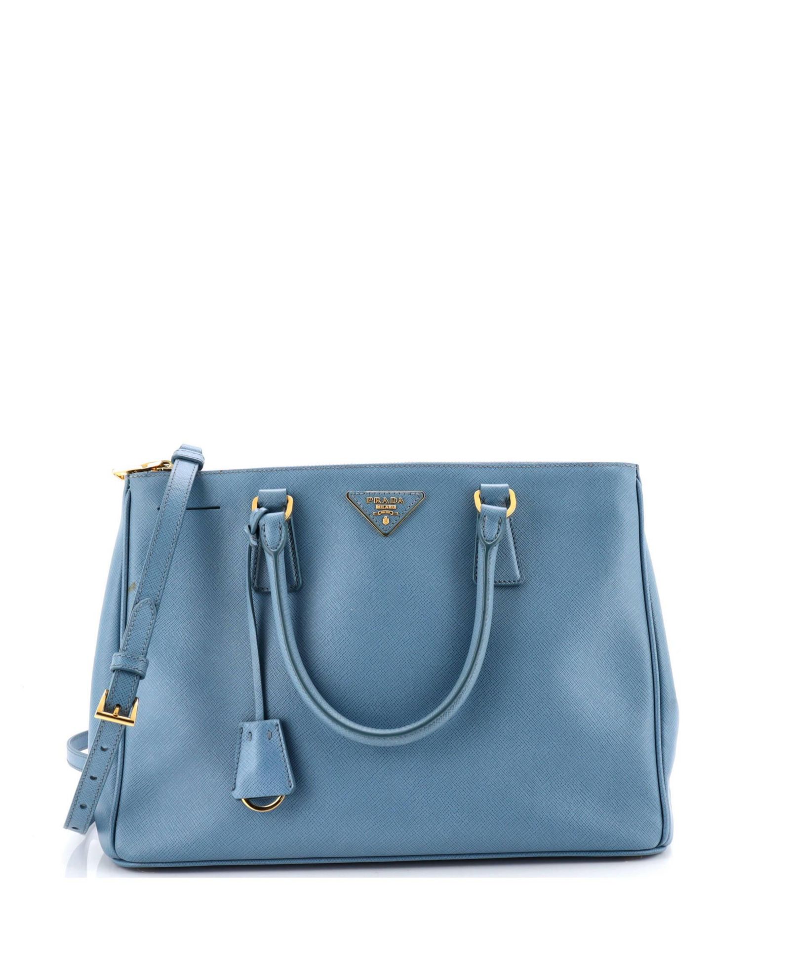 Pre-Owned Prada Medium Double Zip Lux Tote Saffiano Leather